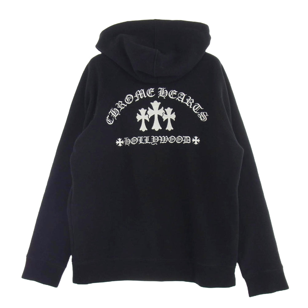 CHROME HEARTS クロムハーツ（原本無） SAILIN ON ZIP HD セメタリークロス 刺繍 ジップアップ パーカー ブラック系 L【中古】