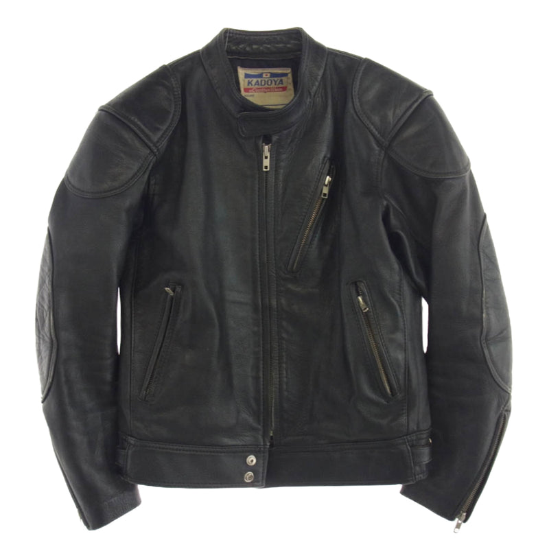 KADOYA カドヤ シングル ライダース バイカー レザー ジャケット ブラック系 L【中古】