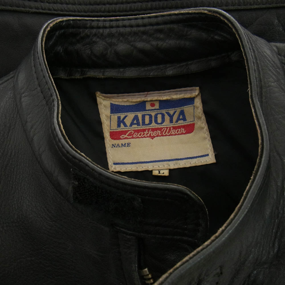 KADOYA カドヤ シングル ライダース バイカー レザー ジャケット ブラック系 L【中古】