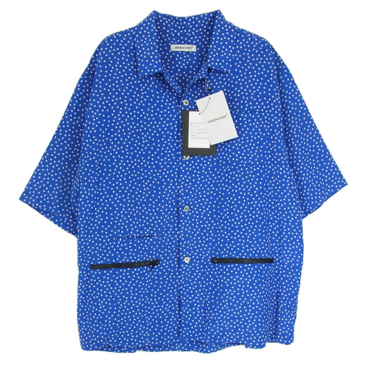 UNDERCOVER アンダーカバー 24SS UP1D4402 ドット プリント ポリエステル 開襟 半袖 シャツ BLUE BASE ブルー系 2【新古品】【未使用】【中古】