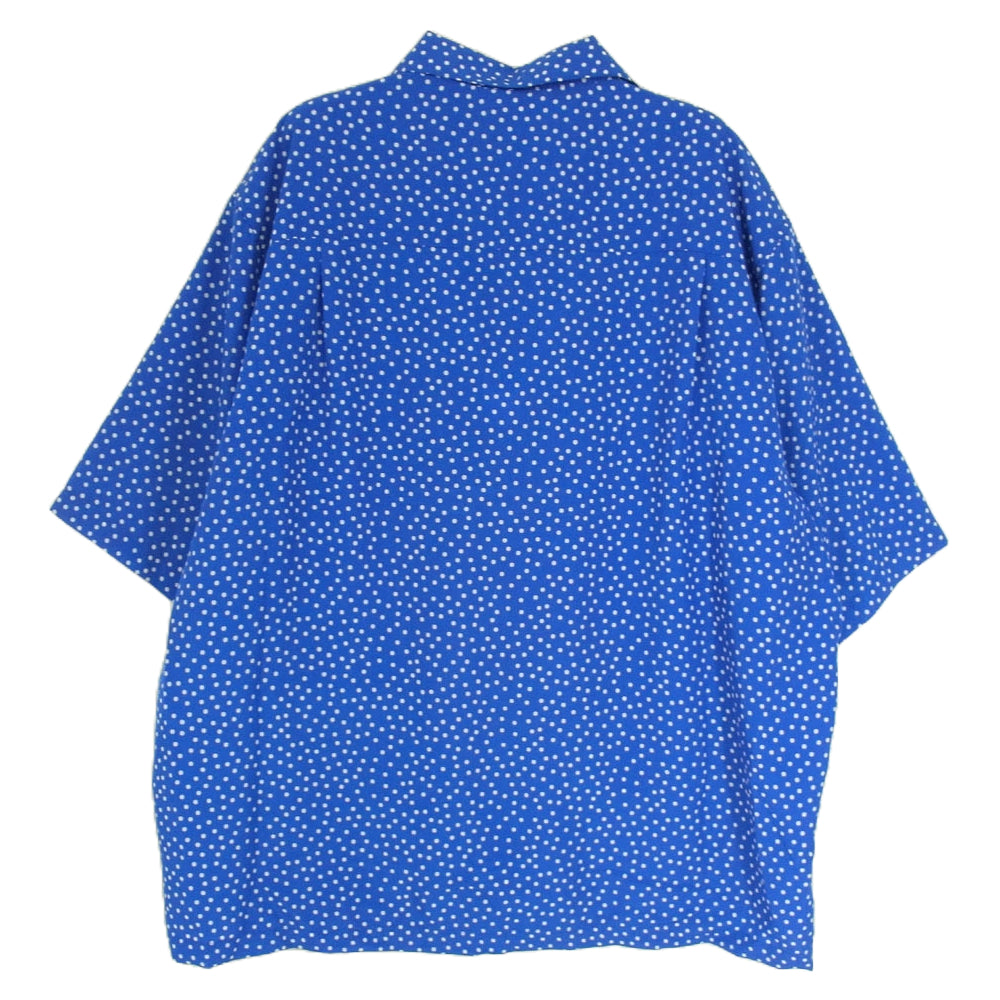 UNDERCOVER アンダーカバー 24SS UP1D4402 ドット プリント ポリエステル 開襟 半袖 シャツ BLUE BASE ブルー系 2【新古品】【未使用】【中古】