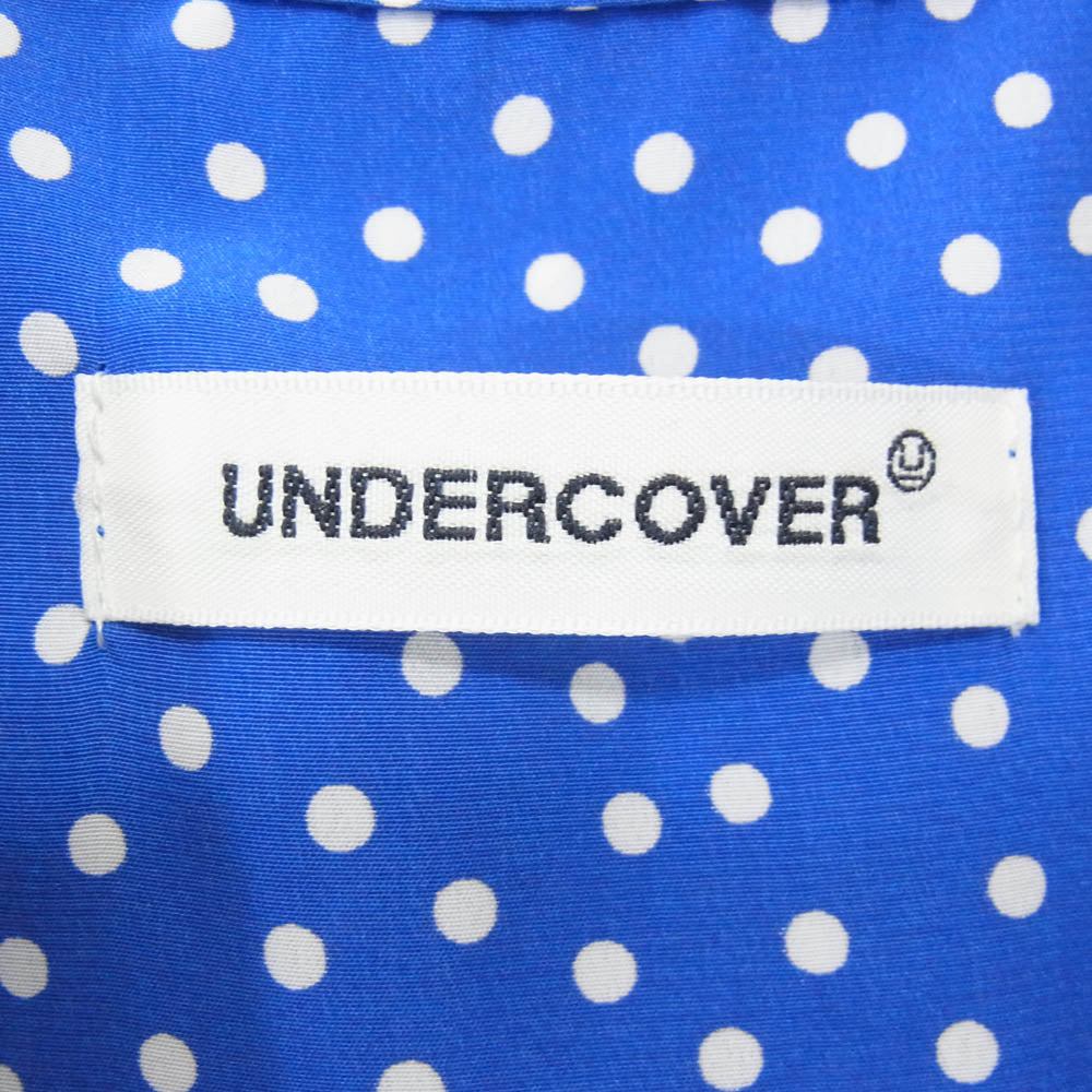 UNDERCOVER アンダーカバー 24SS UP1D4402 ドット プリント ポリエステル 開襟 半袖 シャツ BLUE BASE ブルー系 2【新古品】【未使用】【中古】