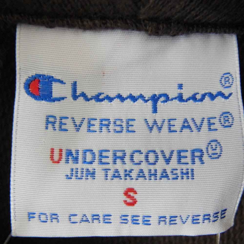 UNDERCOVER アンダーカバー UC1E4811 Champion チャンピオン REVERSE WEAVE ビーズ刺繍 ジョックタグ リバース ウェーブ コットン 裏毛 スウェットダブル ジッパー パーカー ブラウン系 S【新古品】【未使用】【中古】