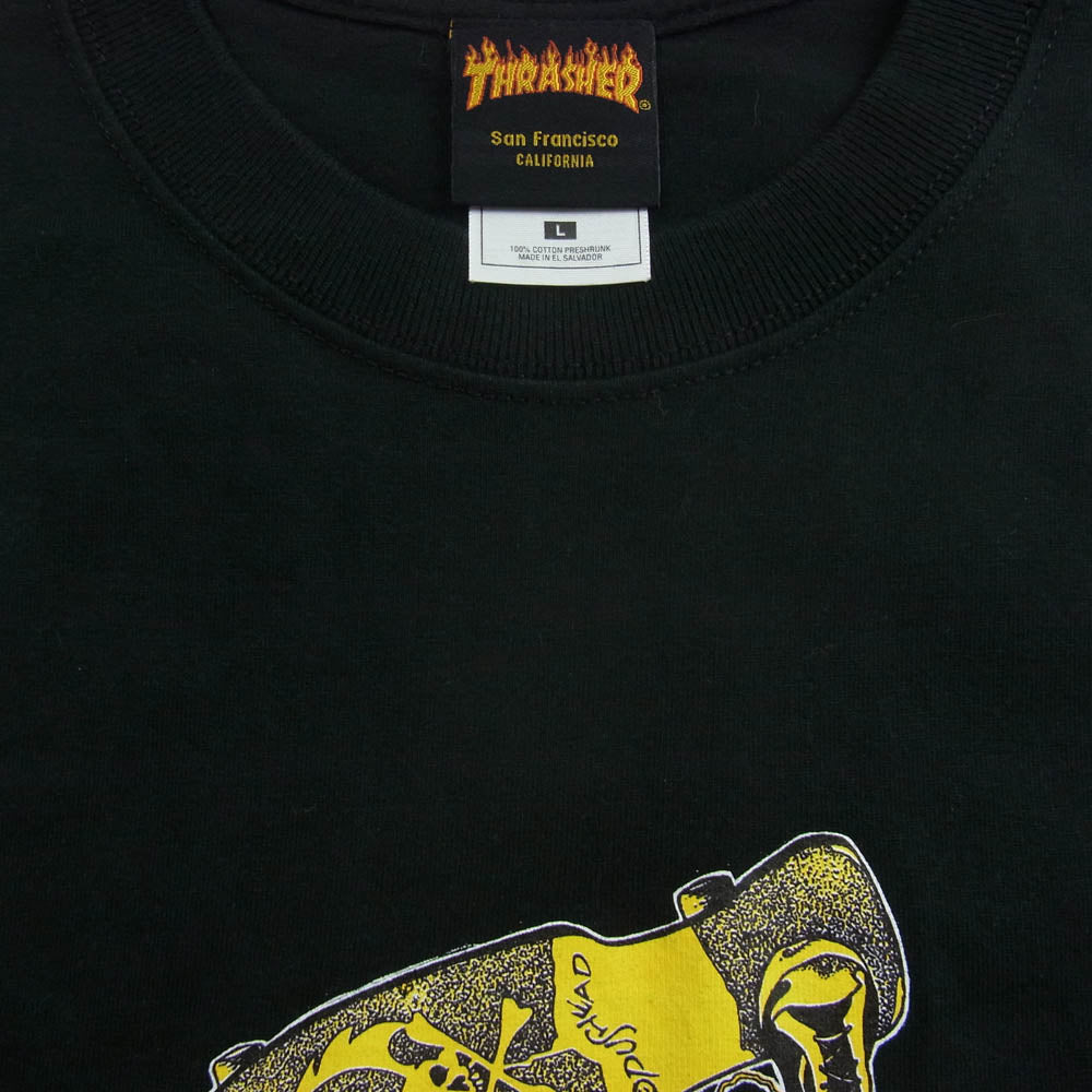 THRASHER スラッシャー PUSHEAD パスヘッド プリント Tシャツ ブラック系 L【中古】