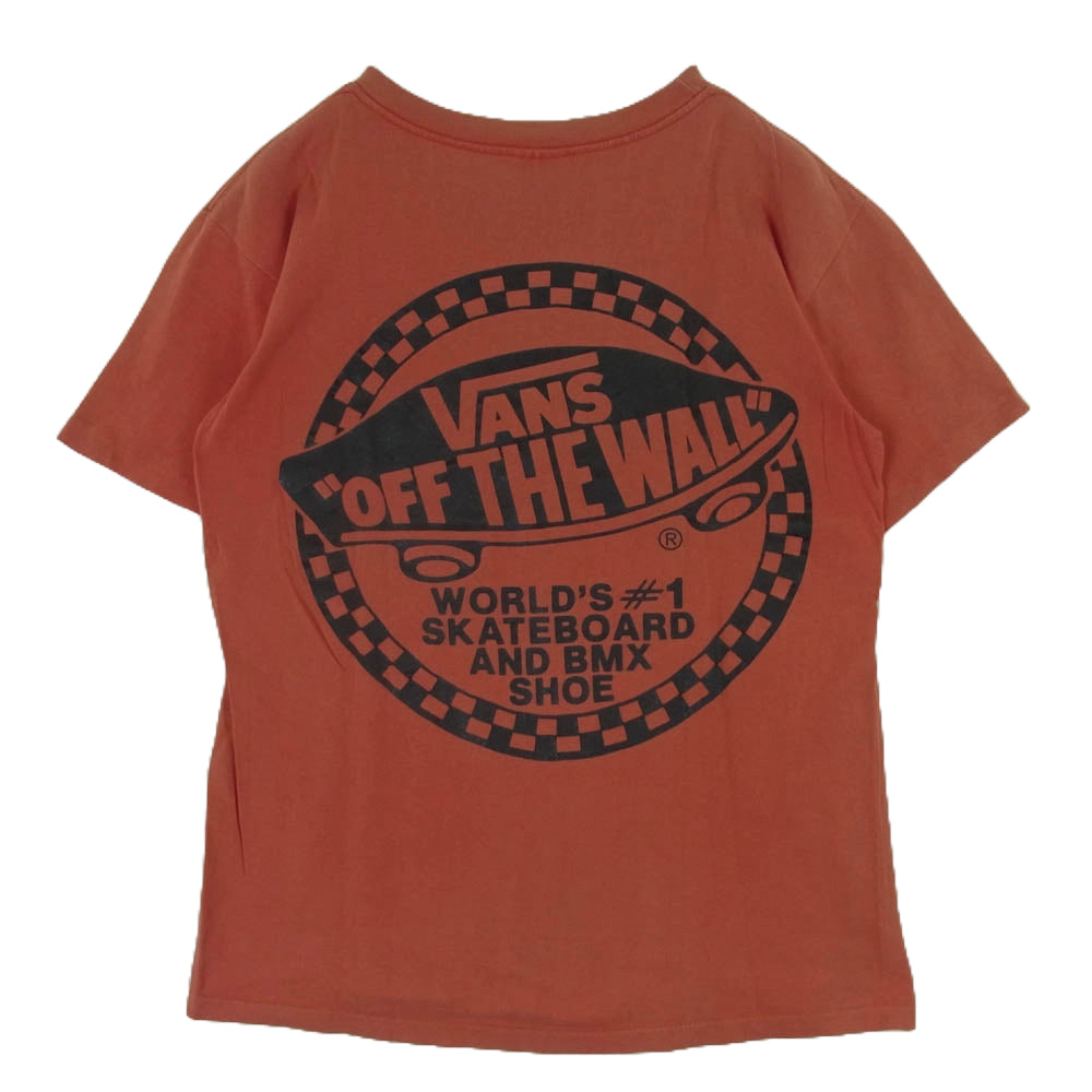 ヴィンテージ USA製 80's VANS バンズ プリント コットン 半袖 Tシャツ エンジ系 M【中古】