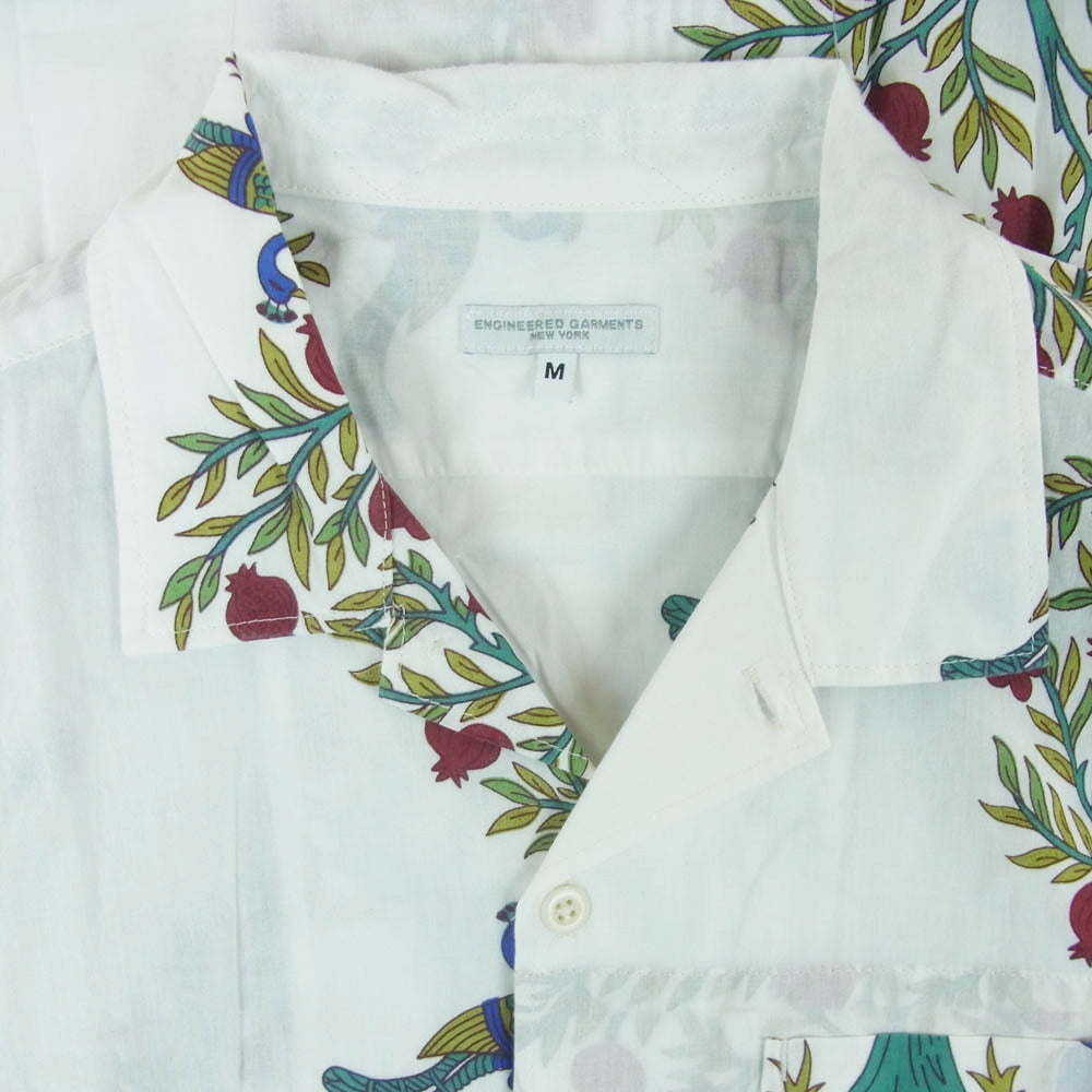 Engineered Garments エンジニアードガーメンツ CAMP SHIRT 総柄 キャンプ シャツ 半袖 ホワイト系 M【中古】
