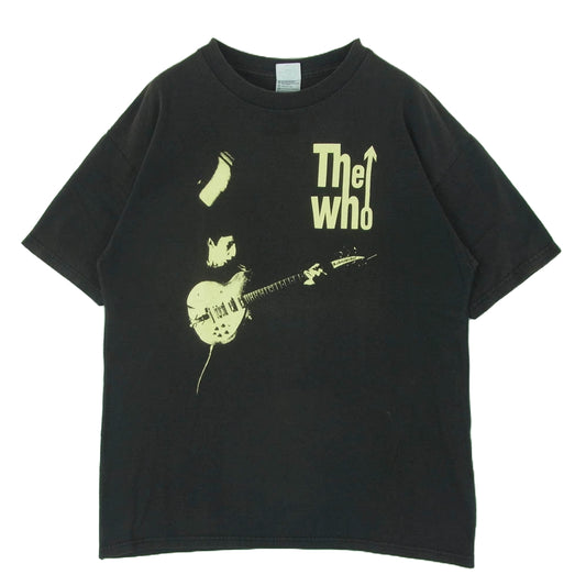 ヴィンテージ USA製 The Who ザフー NORTH AMERICAN TOUR 2002 半袖 バンド ツアー Tシャツ ブラック系 L【中古】