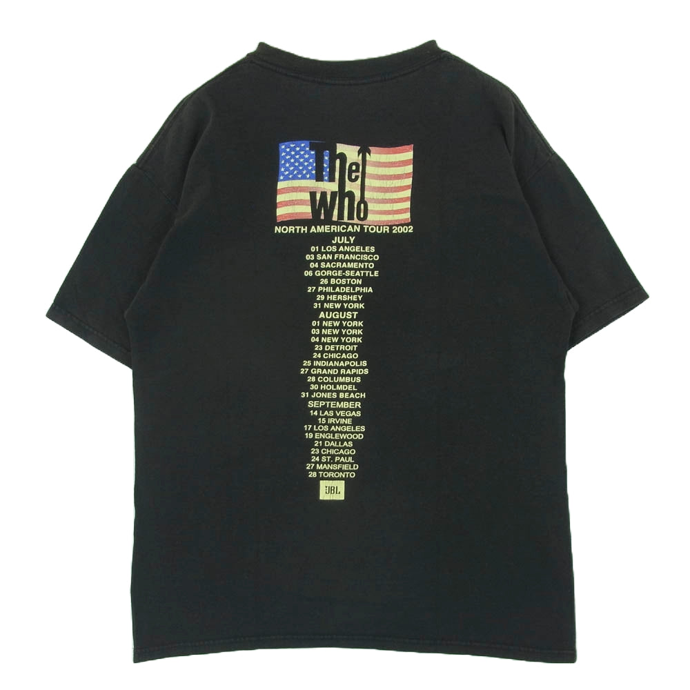 ヴィンテージ USA製 The Who ザフー NORTH AMERICAN TOUR 2002 半袖 バンド ツアー Tシャツ ブラック系 L【中古】