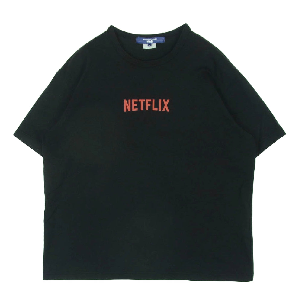 JUNYA WATANABE COMME des GARCONS MAN ジュンヤワタナベコムデギャルソンマン 23SS WK-T020-051 NETFLIX ネットフリックス ロゴ プリント 半袖 Tシャツ ブラック系 L【中古】