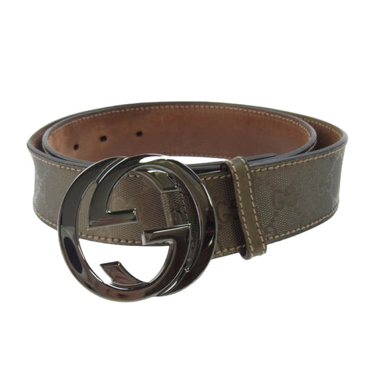 GUCCI グッチ 114984-480199 インターロッキングG バックル GG ベルト　【中古】