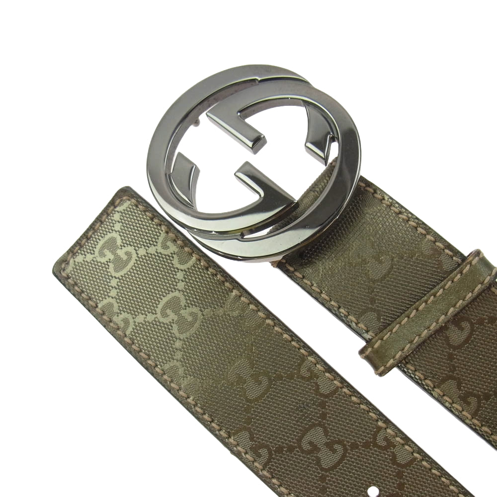 GUCCI グッチ 114984-480199 インターロッキングG バックル GG ベルト　【中古】