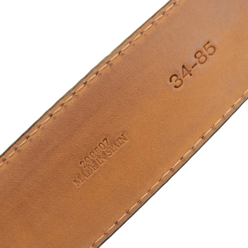 LOEWE ロエベ 200607 アナグラム ロゴ レザー ベルト ブラック系 34-85【中古】