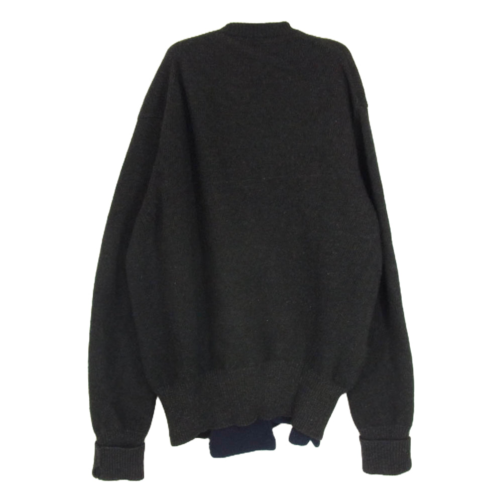 マーティーアンドサンズ MT2303-0105 CN CARDIGAN 強撚ひょっとこ ヒョットコ クルーネック カーディガン ブラック系 3【中古】