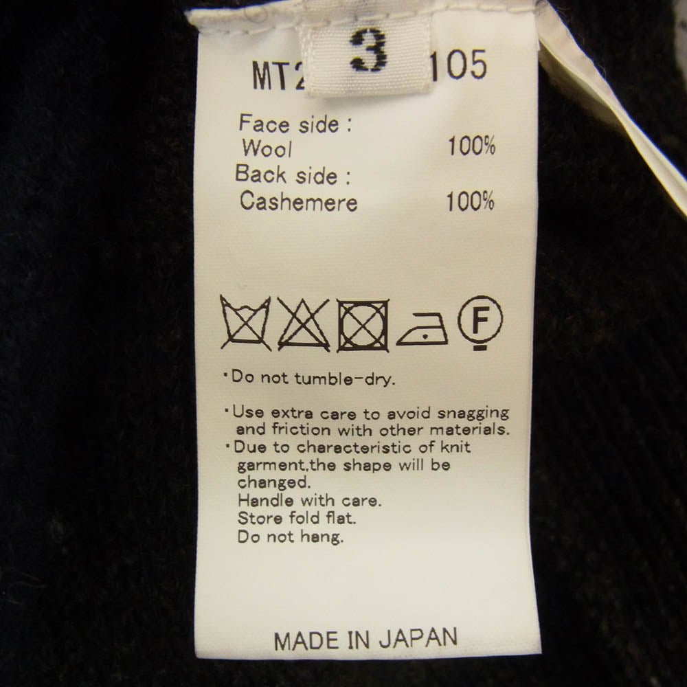 マーティーアンドサンズ MT2303-0105 CN CARDIGAN 強撚ひょっとこ ヒョットコ クルーネック カーディガン ブラック系 3【中古】