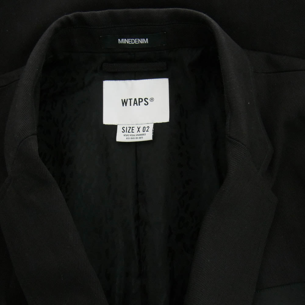 WTAPS ダブルタップス × MINEDENIM マインデニム × 24AW 242TQMYD-JKM01S Denim Single Coat デニム シングル コート ブラック系 02【中古】