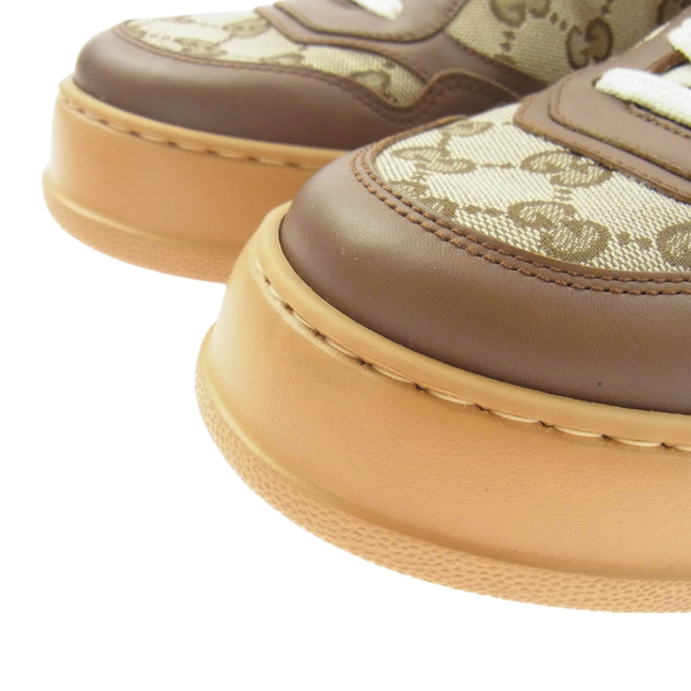 GUCCI グッチ 675840 GG Sneaker GGキャンバス プラットフォーム ローカット スニーカー ブラウン系 6.5【新古品】【未使用】【中古】