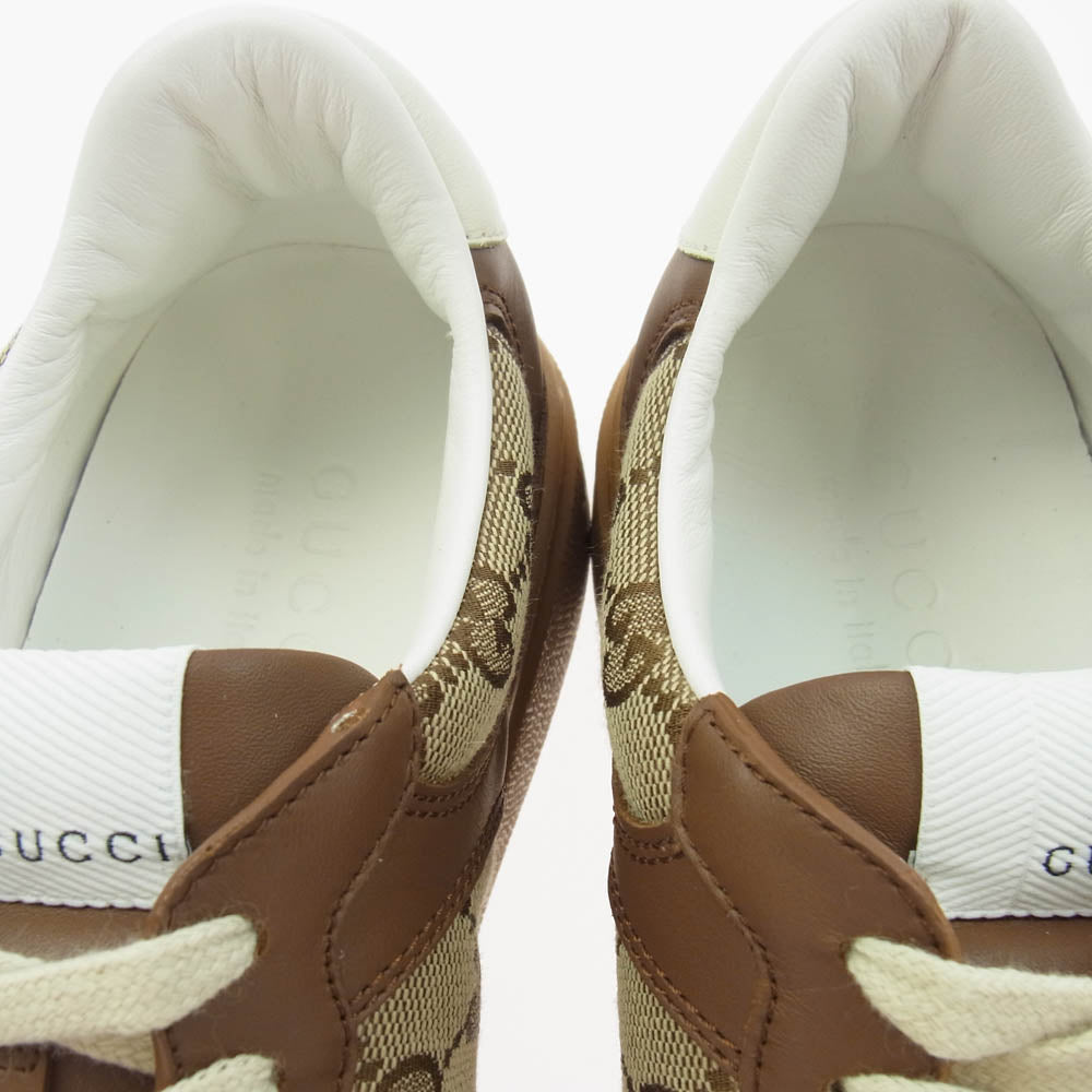 GUCCI グッチ 675840 GG Sneaker GGキャンバス プラットフォーム ローカット スニーカー ブラウン系 6.5【新古品】【未使用】【中古】