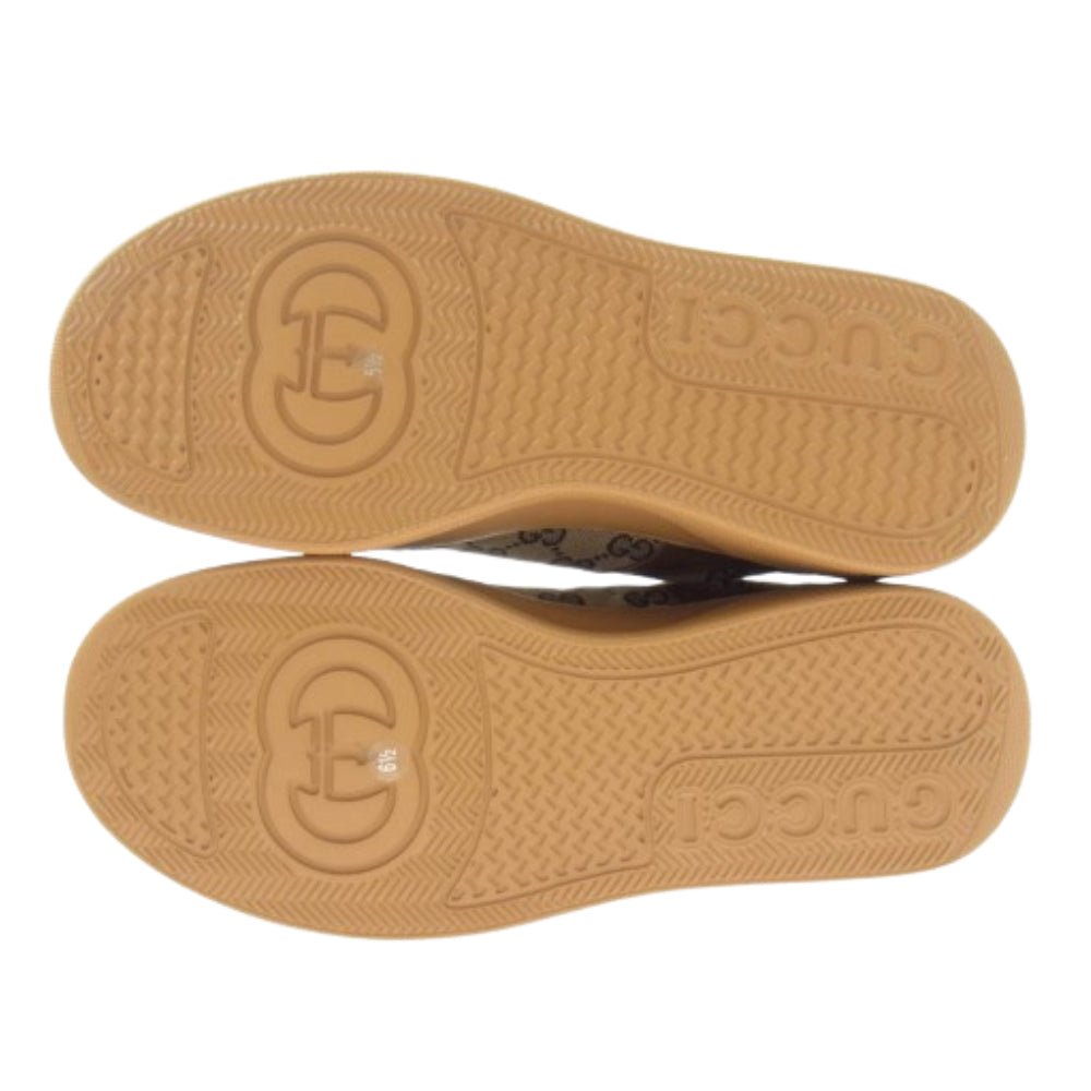 GUCCI グッチ 675840 GG Sneaker GGキャンバス プラットフォーム ローカット スニーカー ブラウン系 6.5【新古品】【未使用】【中古】
