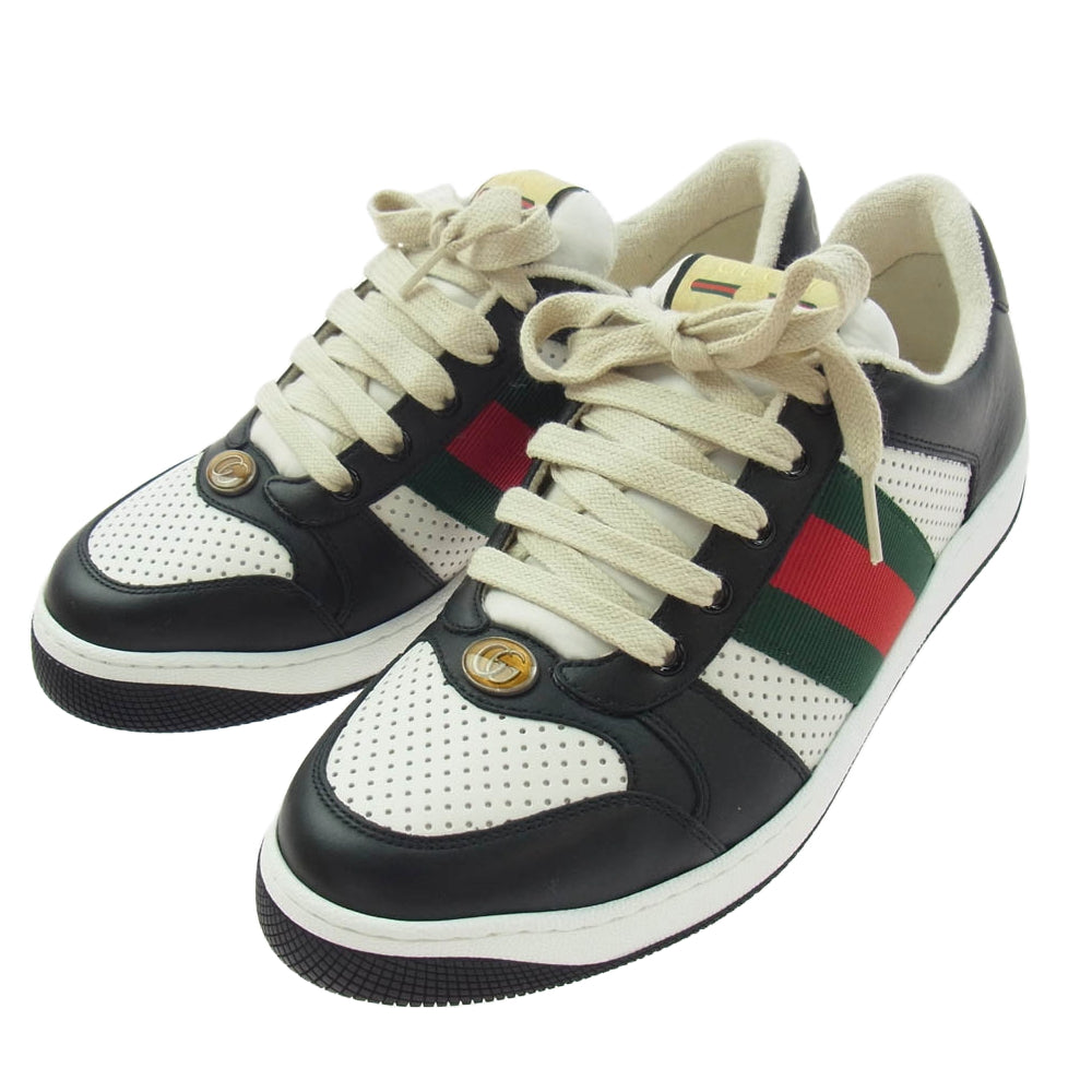 GUCCI グッチ GG SCREENER スクリーナー ローカット スニーカー ブラック系 ホワイト系 7.5【新古品】【未使用】【中古】