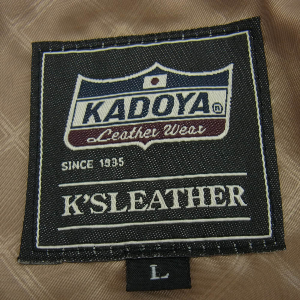 KADOYA カドヤ TWR-2 ダブルライダース レザー ジャケット ブラック系 L【中古】