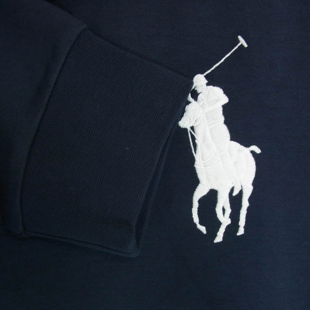 POLO RALPH LAUREN ポロ・ラルフローレン BIG PONY ビック ポニー 刺繡 フーディー プルオーバー パーカー ネイビー系 XL【中古】