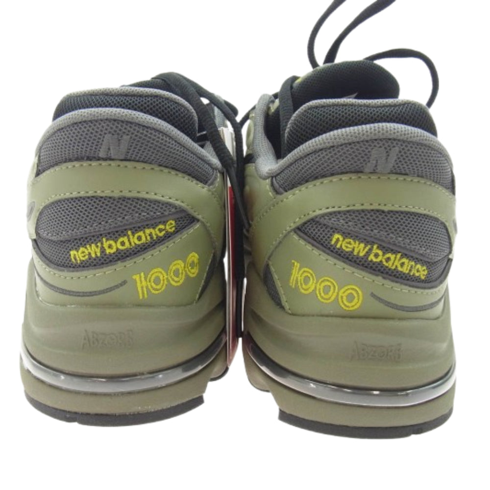 NEW BALANCE ニューバランス M1000EA DARK OLIVE ダーク オリーブ ローカット スニーカー カーキ系 27.5cm【極上美品】【中古】