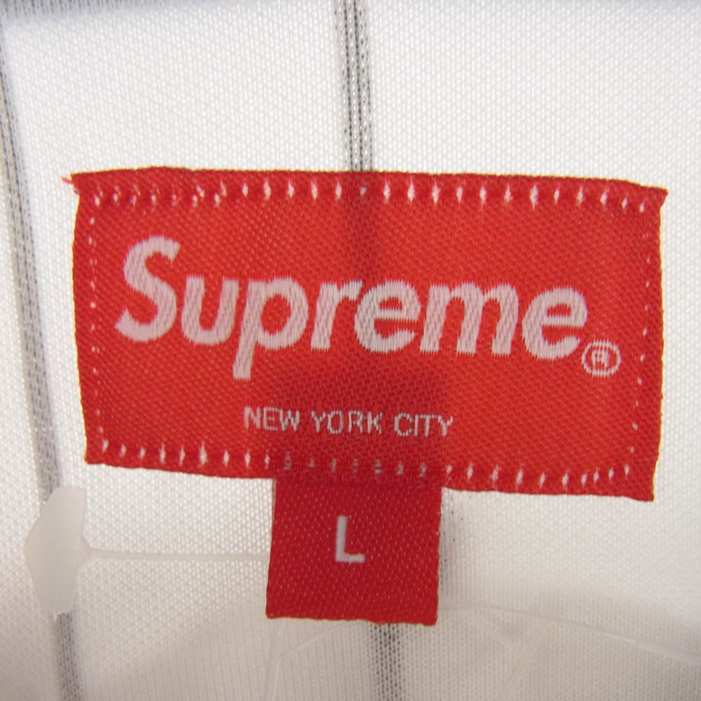 Supreme シュプリーム 18AW Vertical Logo Baseball Jersey バーティカル ロゴ ストライプ ベースボール 半袖 シャツ ホワイト系 ブラック系 L【極上美品】【中古】