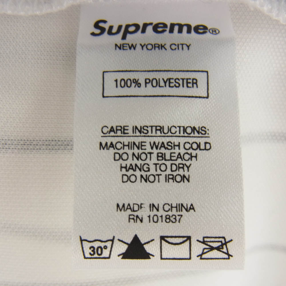 Supreme シュプリーム 18AW Vertical Logo Baseball Jersey バーティカル ロゴ ストライプ ベースボール 半袖 シャツ ホワイト系 ブラック系 L【極上美品】【中古】
