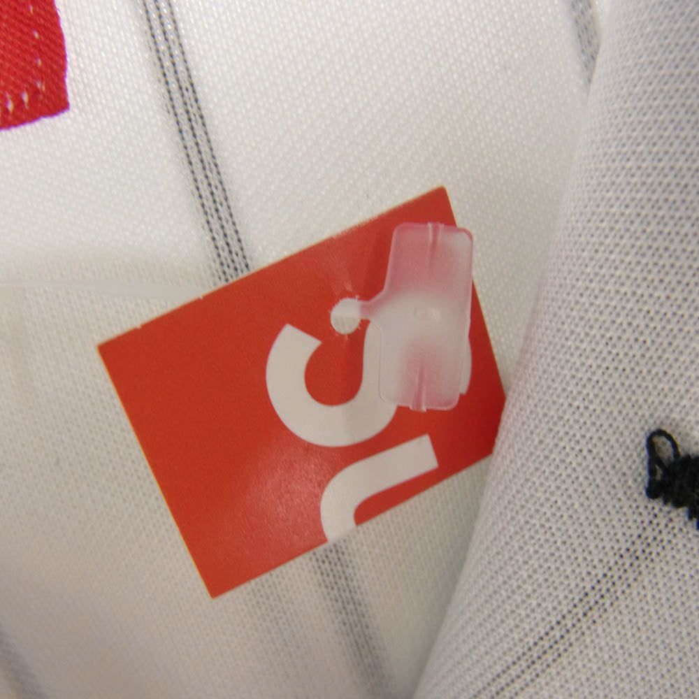 Supreme シュプリーム 18AW Vertical Logo Baseball Jersey バーティカル ロゴ ストライプ ベースボール 半袖 シャツ ホワイト系 ブラック系 L【極上美品】【中古】