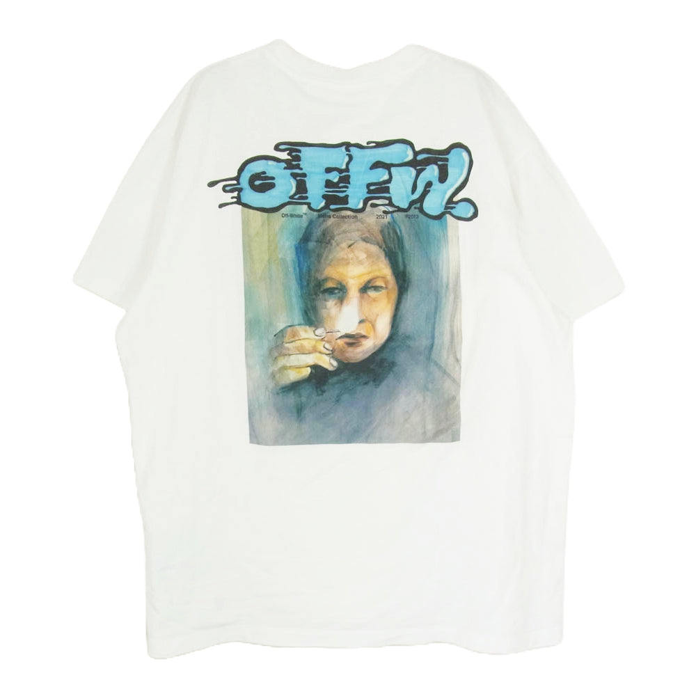 OFF-WHITE オフホワイト OMAA038S21JER013 Liquid Mirko Over Tee バック プリント フォト オーバー Tシャツ ホワイト系 XXS【中古】