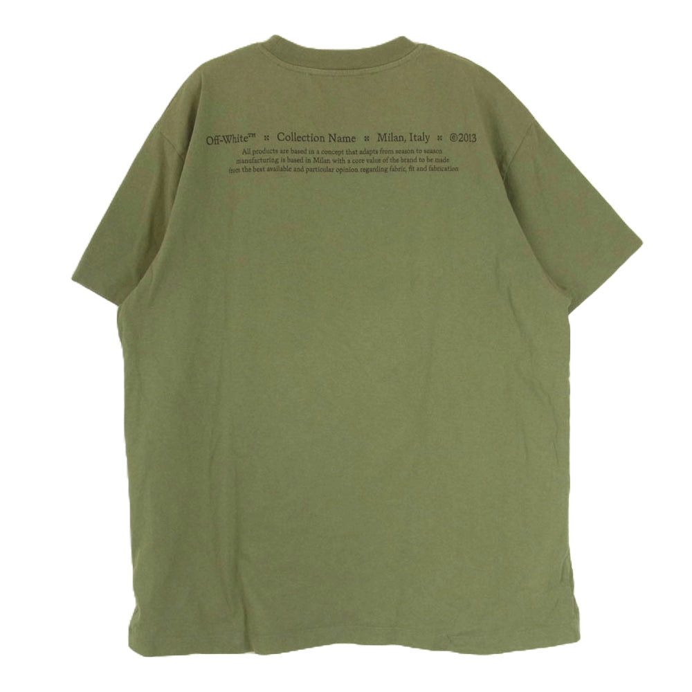 OFF-WHITE オフホワイト OMAA038F21JER005 フォト プリント 半袖 Tシャツ カーキ系 XS【中古】