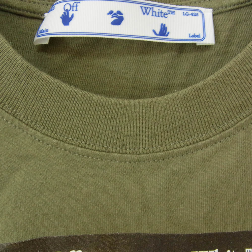 OFF-WHITE オフホワイト OMAA038F21JER005 フォト プリント 半袖 Tシャツ カーキ系 XS【中古】