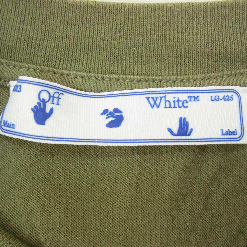 OFF-WHITE オフホワイト OMAA038F21JER005 フォト プリント 半袖 Tシャツ カーキ系 XS【中古】