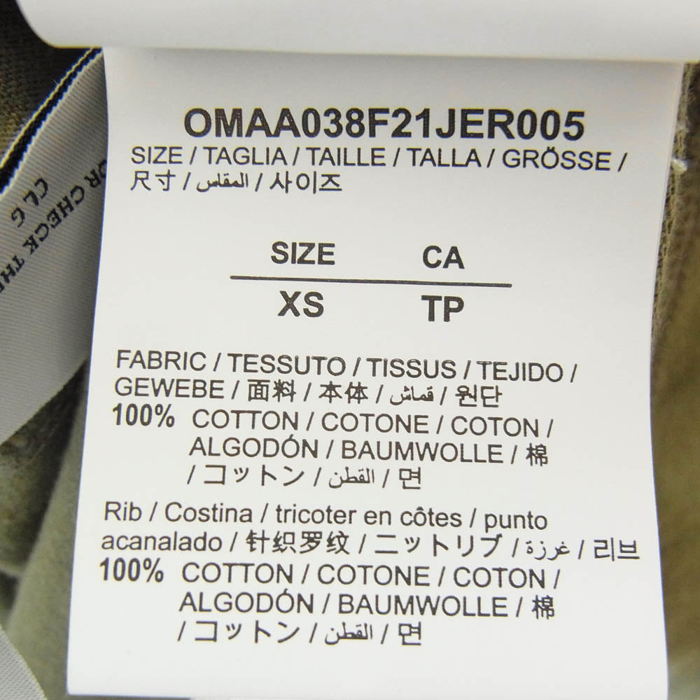 OFF-WHITE オフホワイト OMAA038F21JER005 フォト プリント 半袖 Tシャツ カーキ系 XS【中古】
