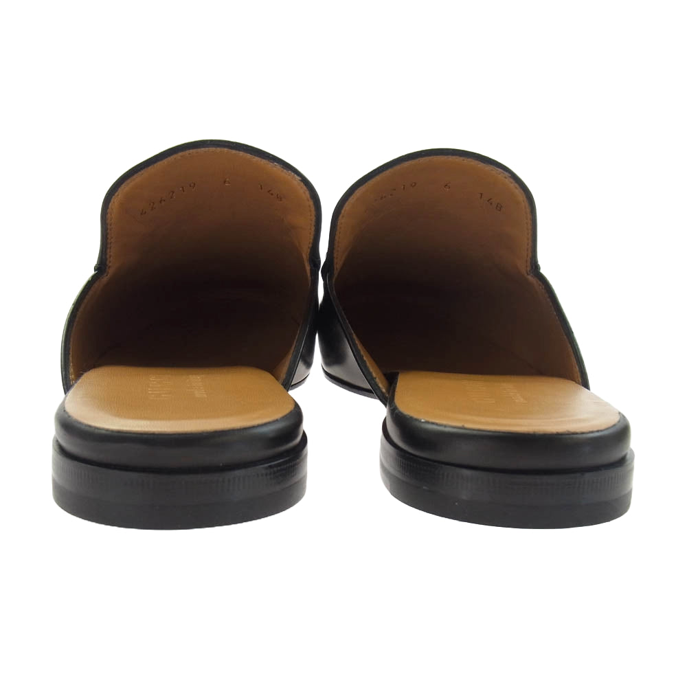 GUCCI グッチ 426219 ホースビット レザー スリッパ サンダル ブラック系 6【新古品】【未使用】【中古】