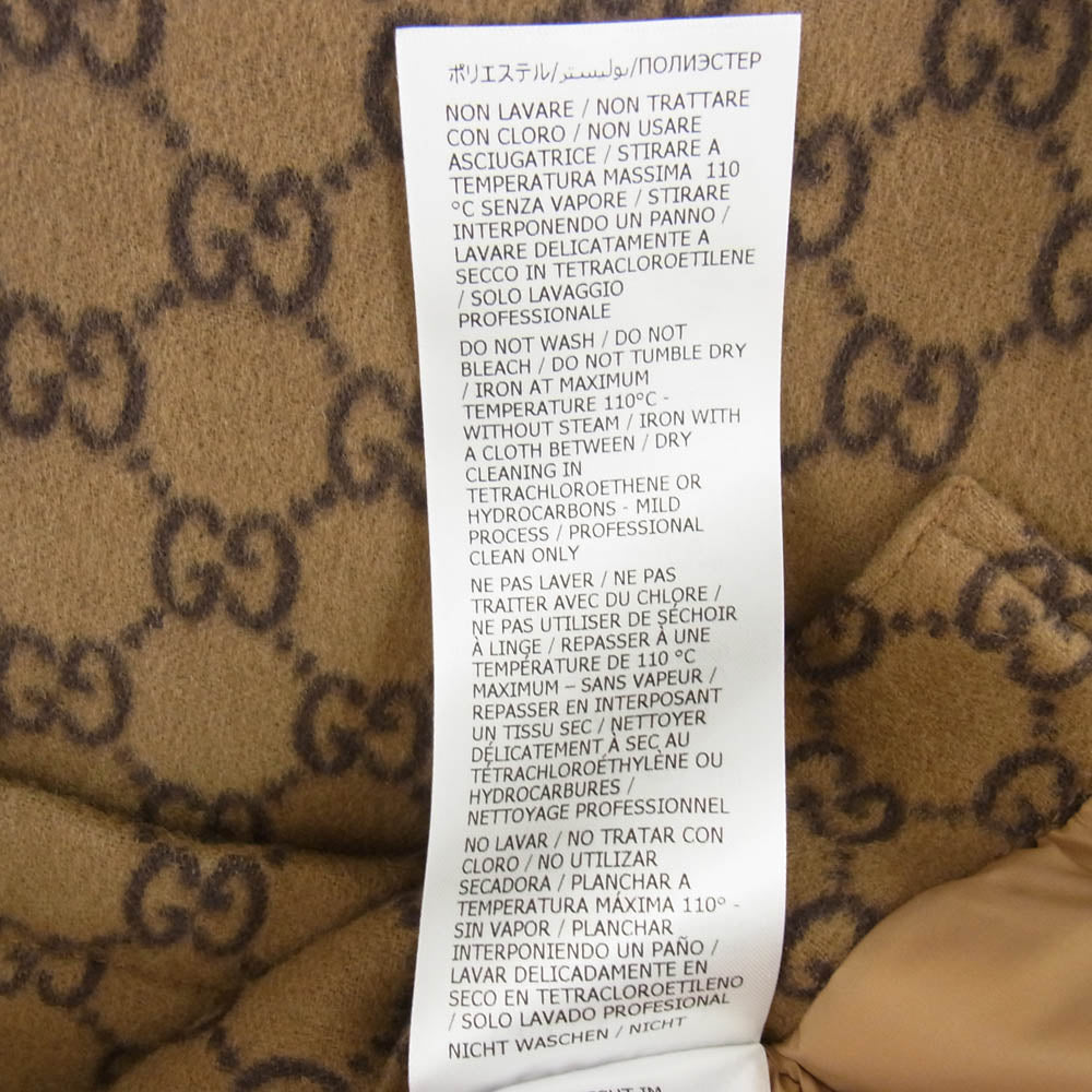 GUCCI グッチ 24SS 762183 ZAPDW GGウール フランネル パデッド 長袖シャツ ブラウン系 44【美品】【中古】