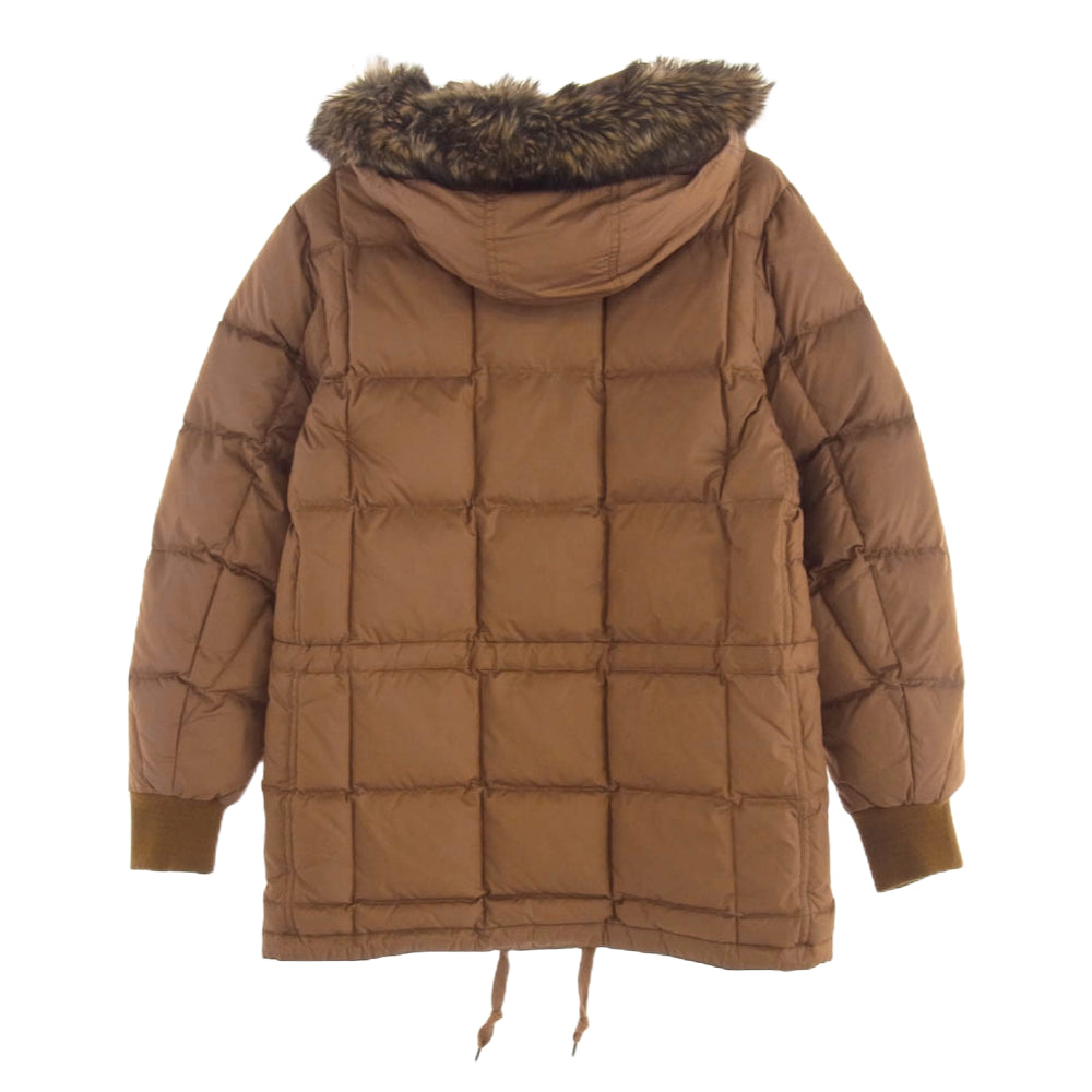 Eddie Bauer エディー・バウアー 日の出タグ 復刻 KARAKORAM カラコラム フーデッドダウンジャケット ファーフード付 ブラウン系 S【中古】
