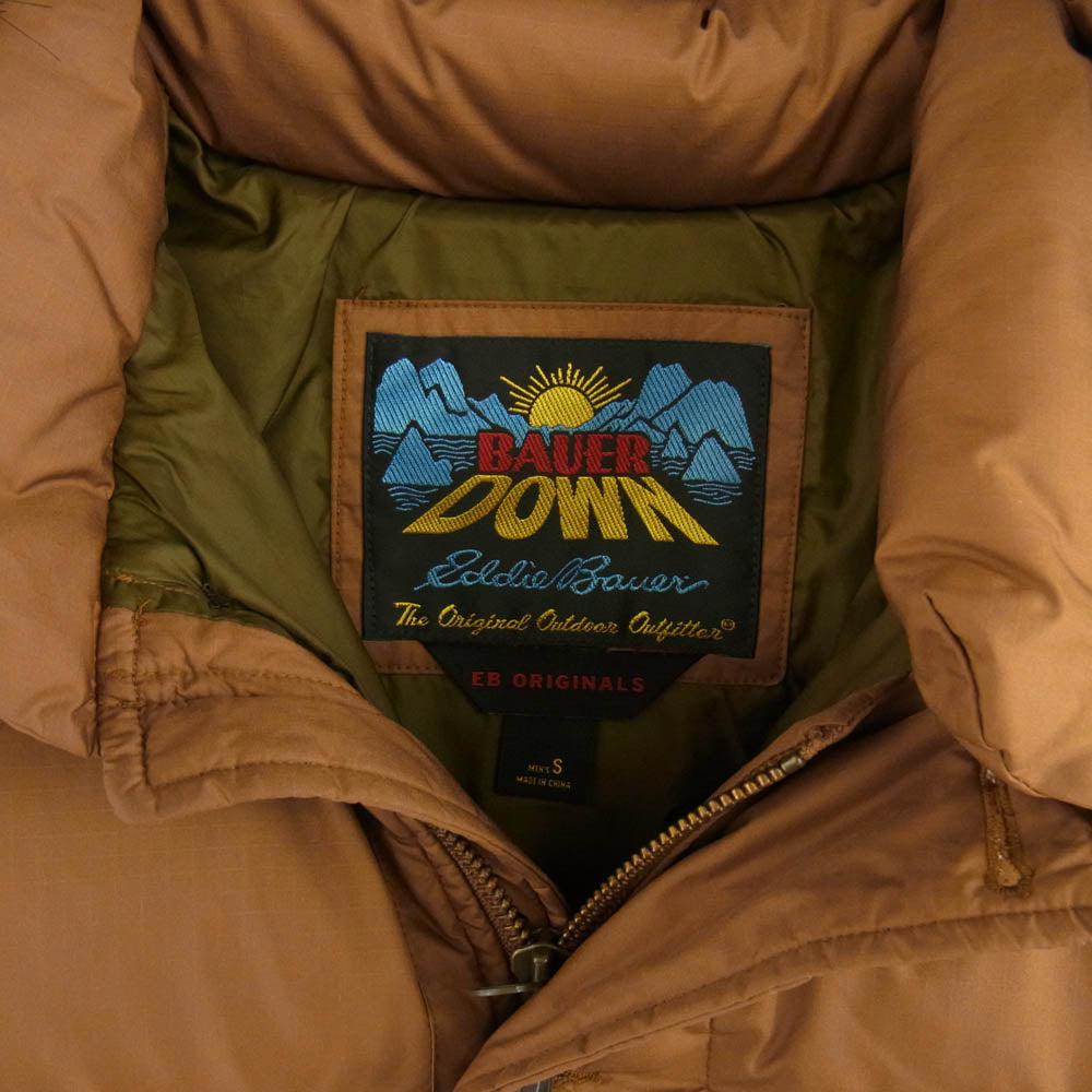 Eddie Bauer エディー・バウアー 日の出タグ 復刻 KARAKORAM カラコラム フーデッドダウンジャケット ファーフード付 ブラウン系 S【中古】