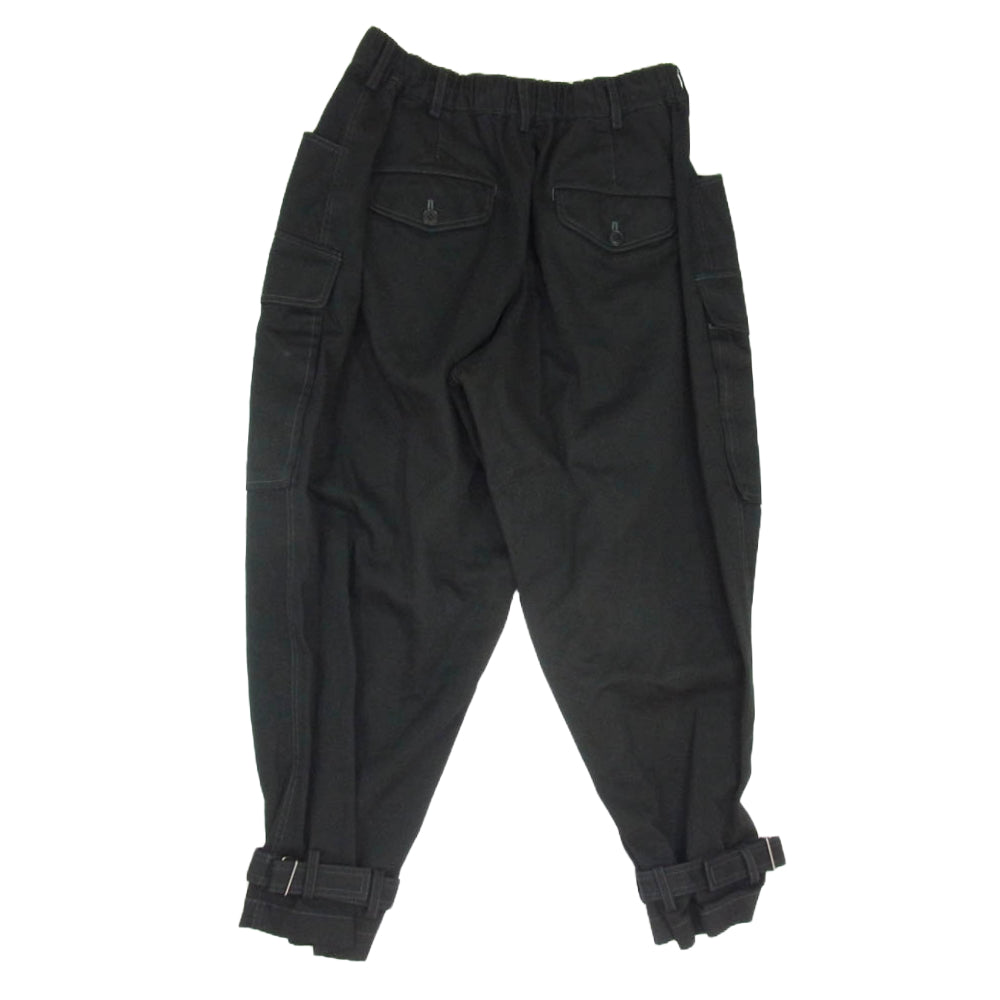 Yohji Yamamoto ヨウジヤマモト S'YTE サイト UY-P15-003 COTTON DRILL CARGO PANTS WITH BELTED HEMS コットン カーゴパンツ ブラック系 3【新古品】【未使用】【中古】