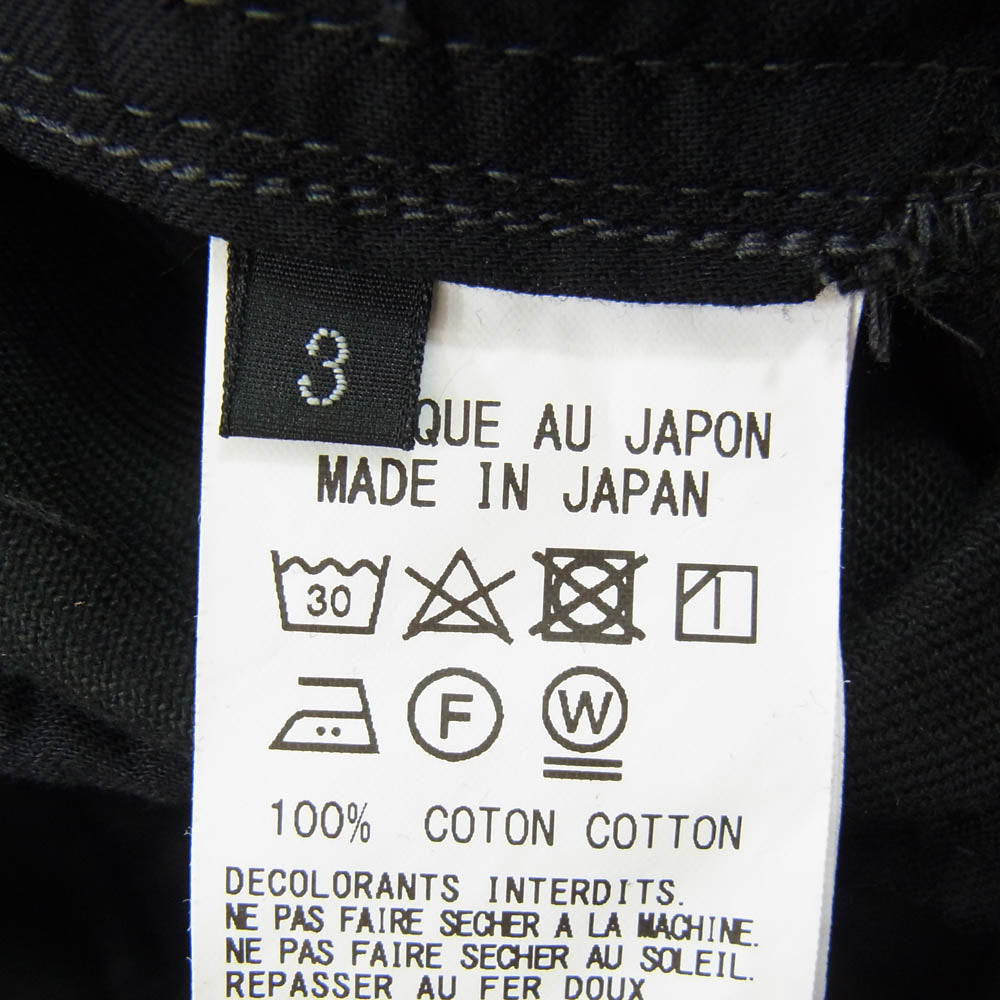 Yohji Yamamoto ヨウジヤマモト S'YTE サイト UY-P15-003 COTTON DRILL CARGO PANTS WITH BELTED HEMS コットン カーゴパンツ ブラック系 3【新古品】【未使用】【中古】