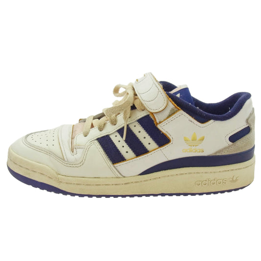 adidas アディダス GW2009 FORUM 84 LOW OFF WHITE COLLEGE PURPLE CREAM WHITE フォーラム84 ローカット スニーカー ホワイト系 パープル系 26cm【中古】