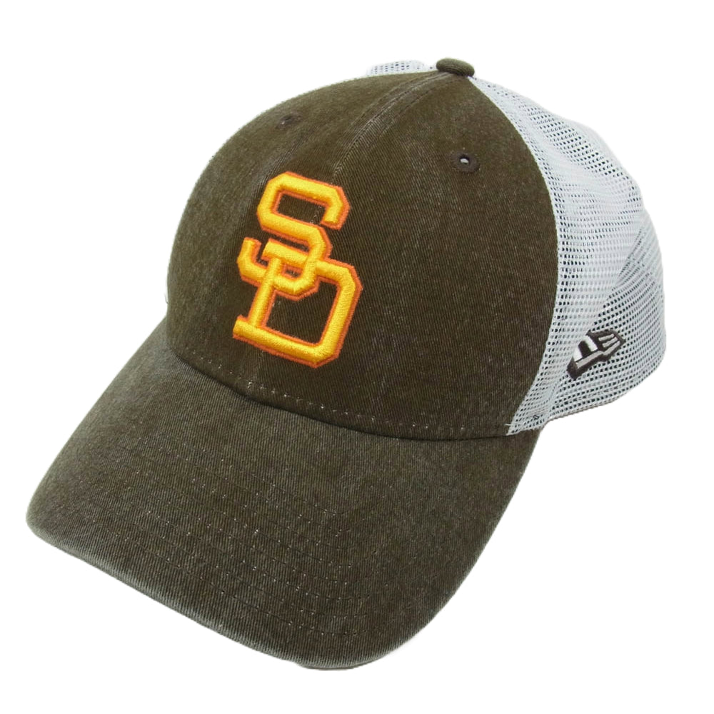 NEW ERA ニューエラ 9FORTY MLB San Diego Padres ユーズド加工 サンディエゴ パドレス ベースボール メッシュ キャップ 帽子 ブラウン系 ONE SIZE【中古】