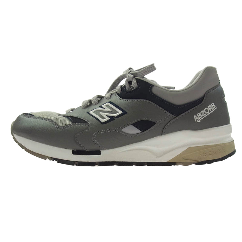 NEW BALANCE ニューバランス CM1600LG 1600 レザー メッシュ スニーカー グレー系 27cm【中古】