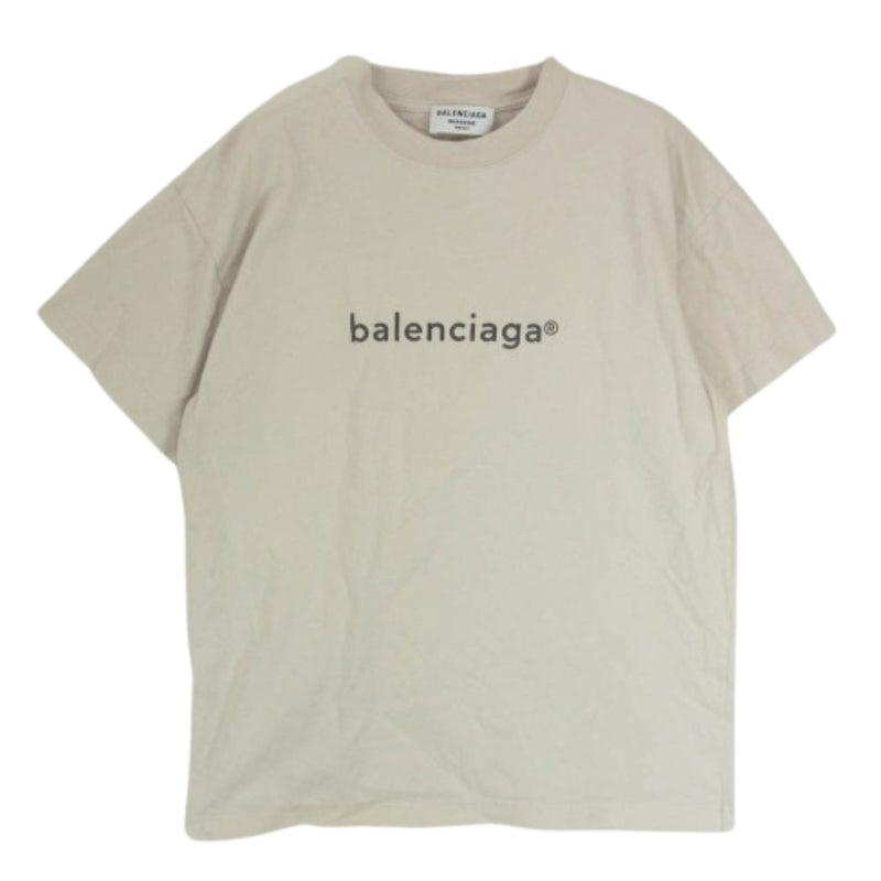 BALENCIAGA バレンシアガ 20SS 612965 TIV54 NEW COPYRIGHT TEE ロゴプリント Tシャツ 半袖カットソー ベージュ系 XS【中古】