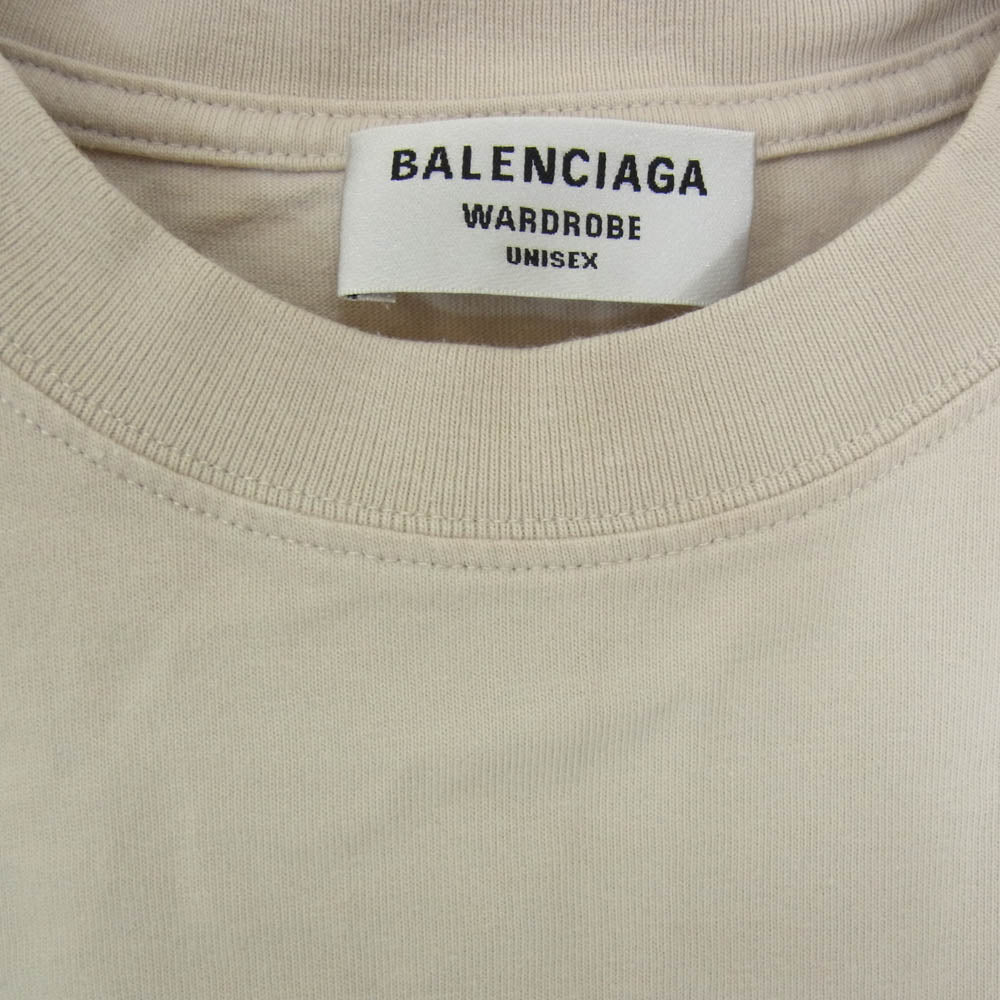 BALENCIAGA バレンシアガ 20SS 612965 TIV54 NEW COPYRIGHT TEE ロゴプリント Tシャツ 半袖カットソー ベージュ系 XS【中古】