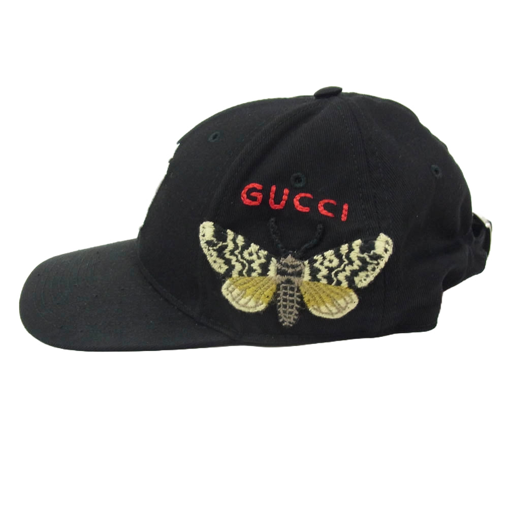 GUCCI グッチ 538565 4HE20 MLB NEW YORK YANKEES ニューヨーク ヤンキース ロゴ GG バタフライ刺繍 ベースボール キャップ 帽子 ブラック系 57 61【中古】