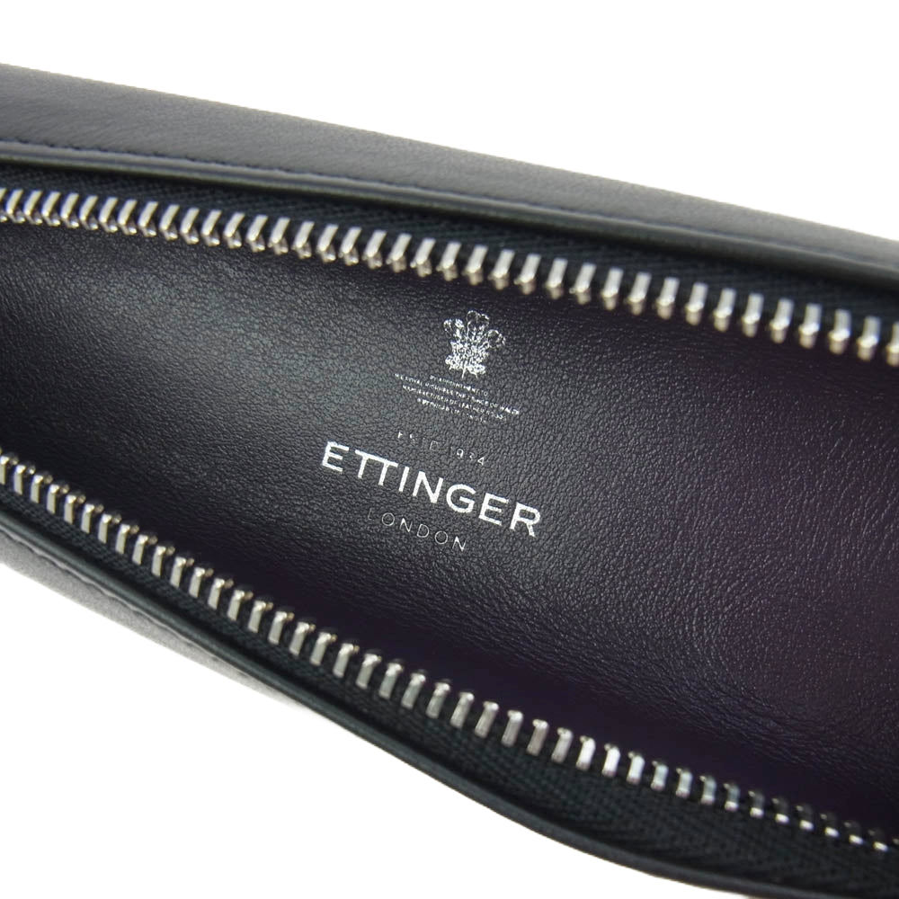 Ettinger エッティンガー ST046ALJ ZIP PEN CASE スターリングコレクション ペンケース　パープル ブラック系【極上美品】【中古】