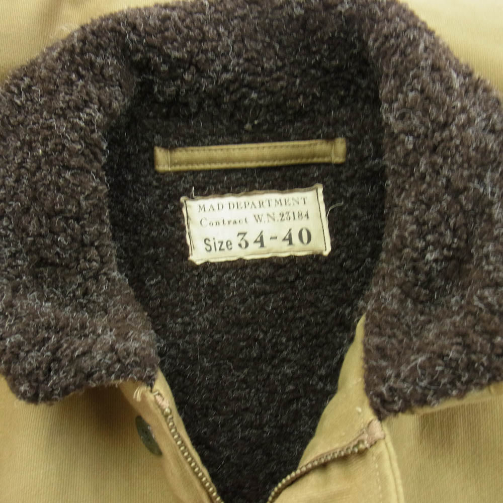 WEIRDO ウィアード WRD-11-FW-01 NATY-1 RODDY ペンキ加工 裏ボア デッキ ジャケット カーキ系 XXL 34-40【中古】