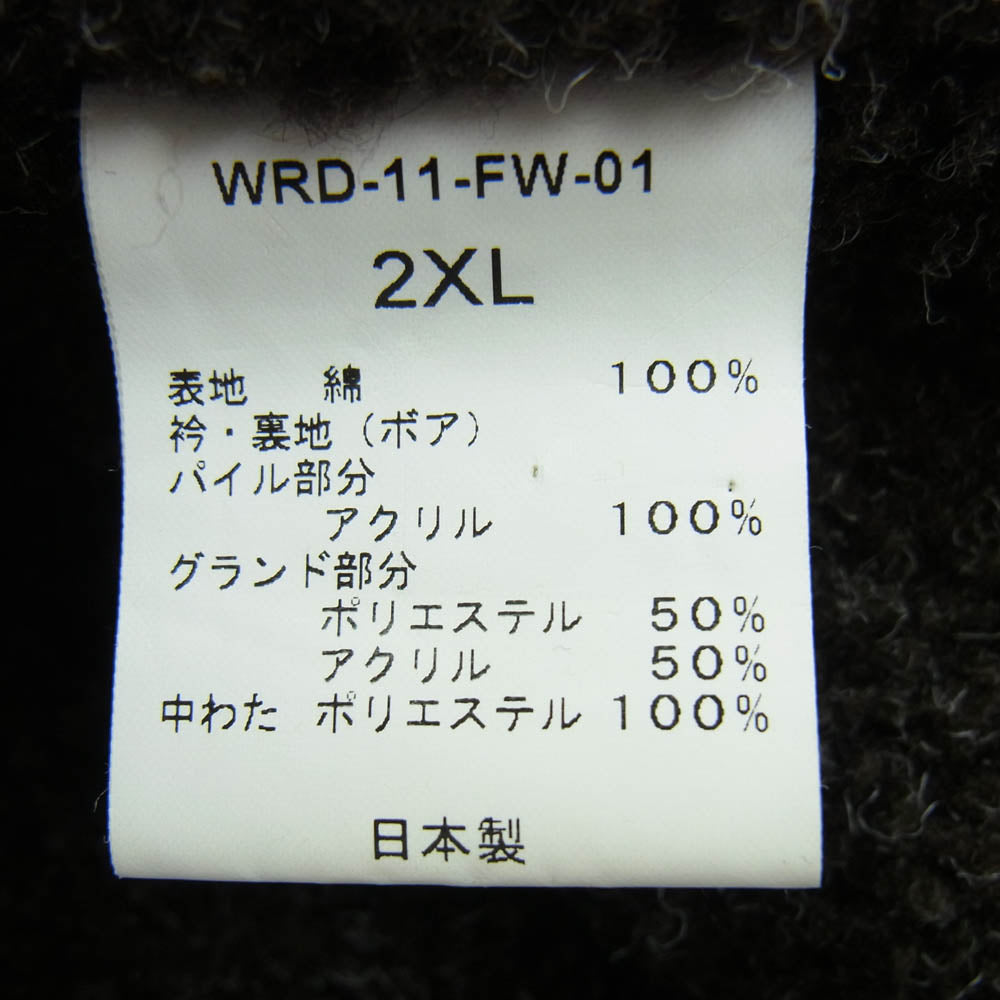 WEIRDO ウィアード WRD-11-FW-01 NATY-1 RODDY ペンキ加工 裏ボア デッキ ジャケット カーキ系 XXL 34-40【中古】