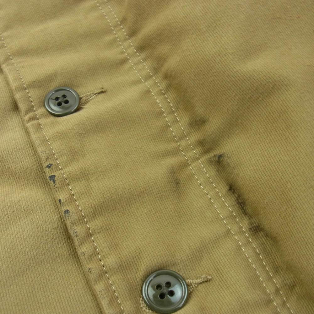 WEIRDO ウィアード WRD-11-FW-01 NATY-1 RODDY ペンキ加工 裏ボア デッキ ジャケット カーキ系 XXL 34-40【中古】